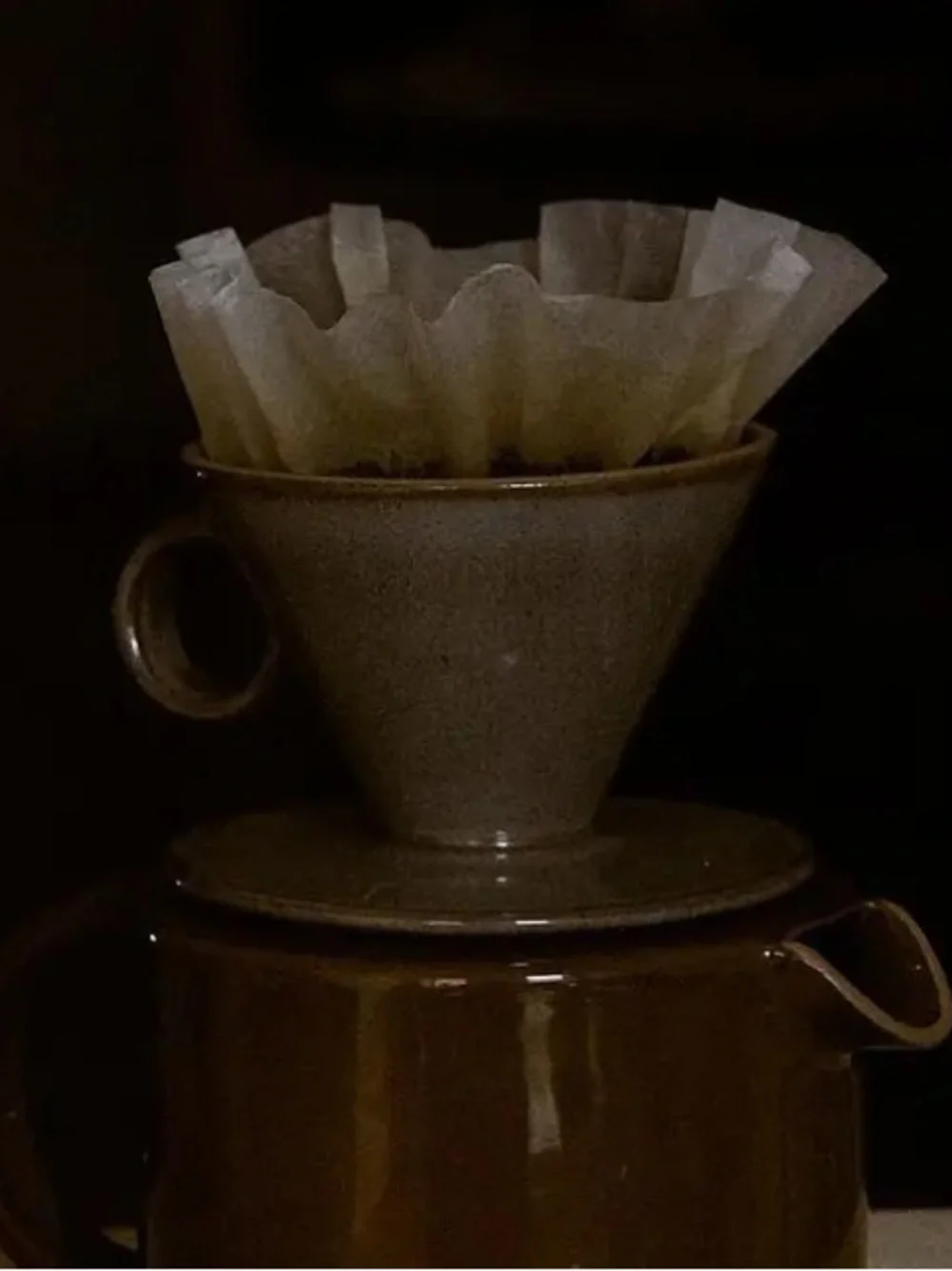 Departo Brand Tobacco Brown Ceramic Pourover set EUC